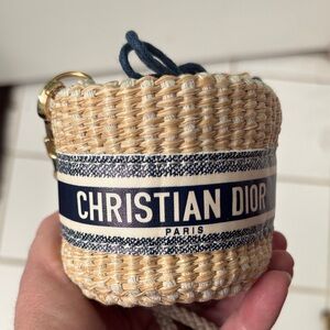 Dior Beige and Blue Woven Bag